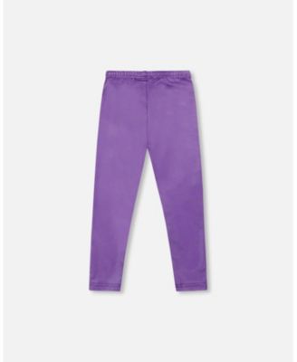 Girl Shiny Stretch Leggings Purple - Child