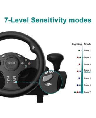 PC Racing Wheel with Pedals & Shifter – 270° Rotation, Dual Vibration, Compatible with PS4, Xbox One, Xbox Series X|S, PS3, Switch & Android