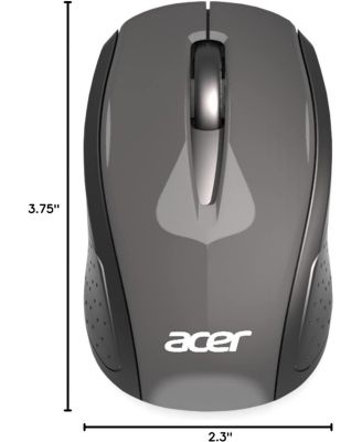 RF Wireless Mouse (Gray/Black) | Works with Chromebook | USB Plug and Play for Right/Left Handed Users