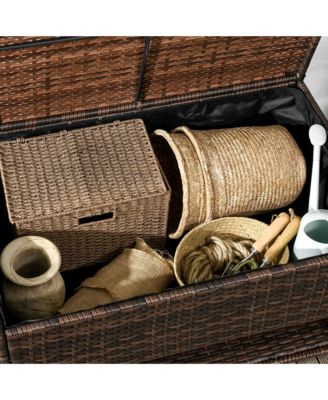 Deck Box w/ Outdoor Towel/Shoe Rack, Inner Liner,