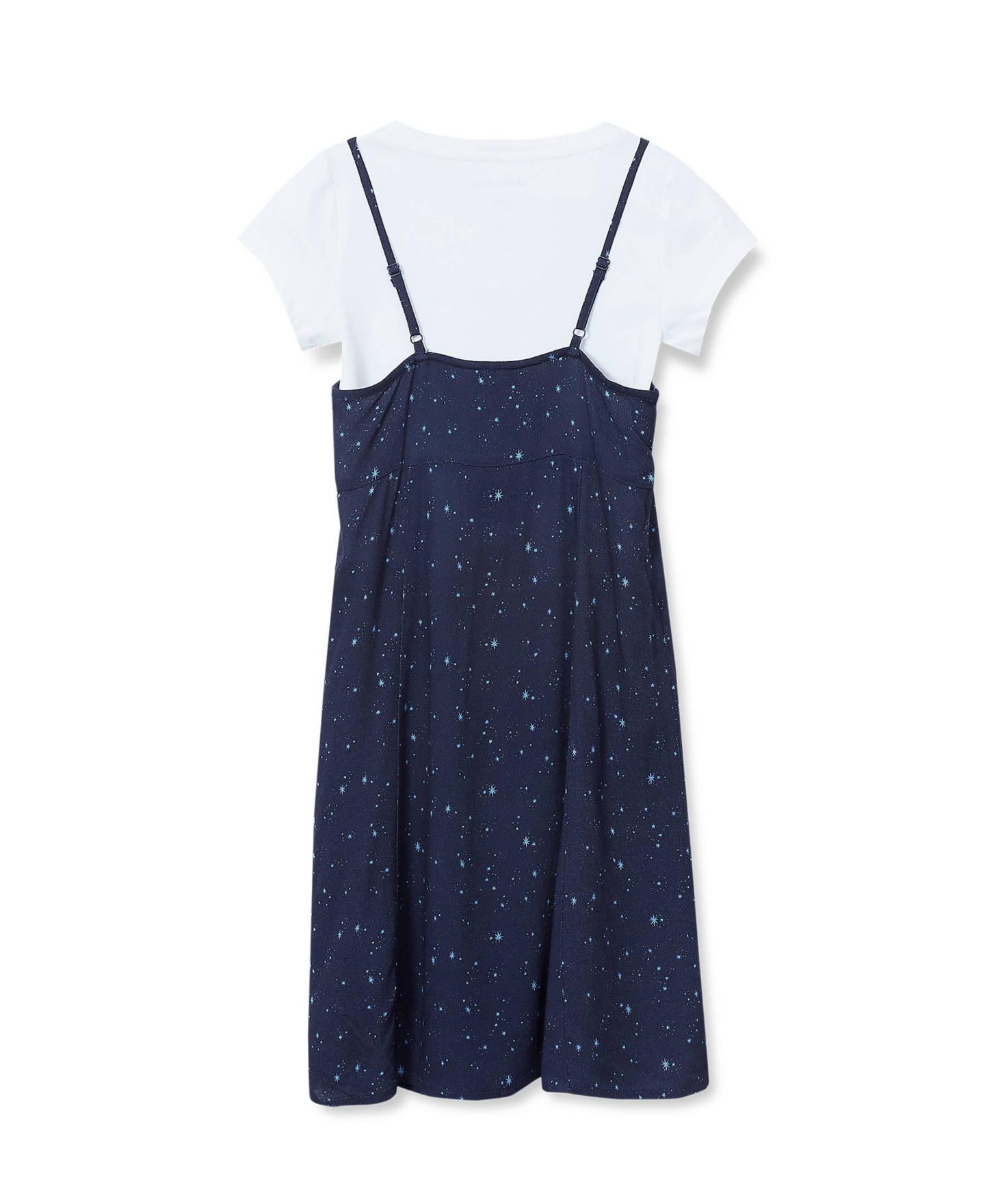 Платье Lands' End Slip Dress with Short Sleeve Tee для девочек, цвет: Тёмно-синий — фото 3