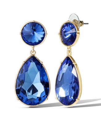 Blue Teardrop Statement Earrings