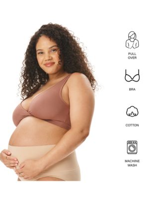 Maternity Motherhood Cotton Wrap Front Nursing Sleep Bralette, 2-Pack