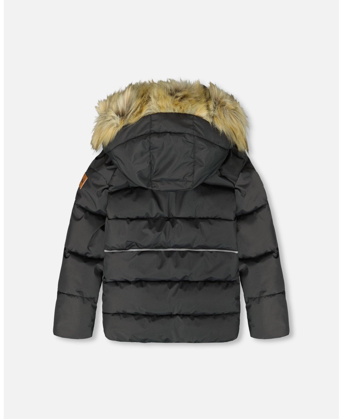 Deux par Kids Unisex Puffy Winter Jacket Black