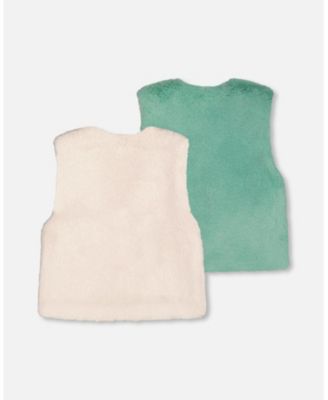Big Girls Reversible Faux Fur Vest