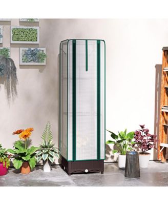 Raised Flower Bed with Trellis, 15.7" x 15.7" x 48.8",