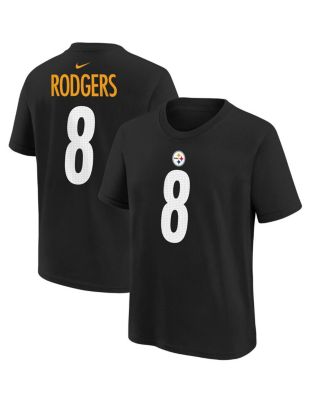 Outerstuff - Big Boys and Girls Aaron Rodgers Black Pittsburgh Steelers Player Name Number T-Shirt