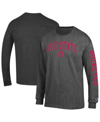 Champion - Men's Charcoal Ohio State Buckeyes Arch Over Logo Long Sleeve T-Shirt