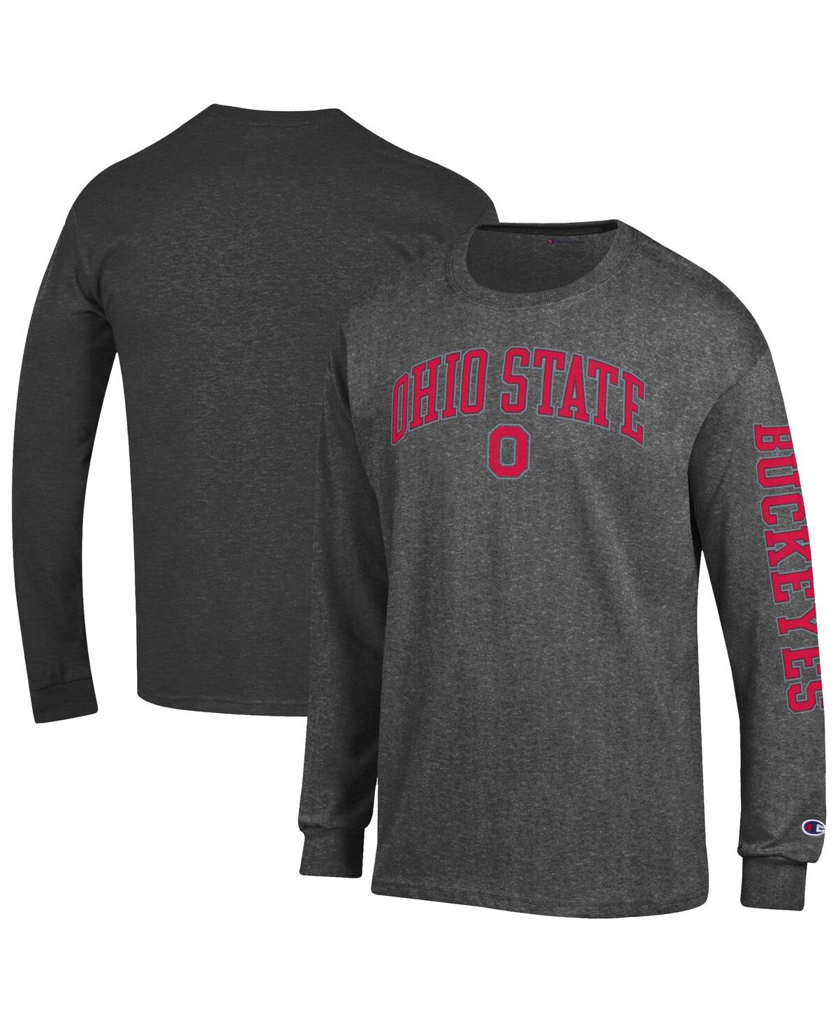 Men's Charcoal Ohio State Buckeyes Arch Over Logo Long Sleeve T-Shirt - Charcoal