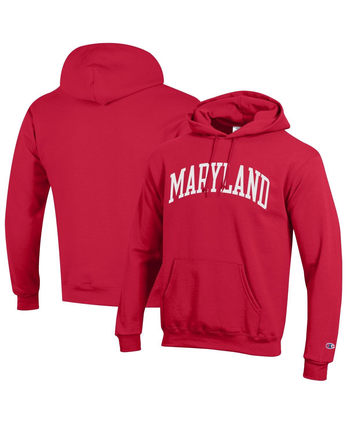 Men's Red Maryland Terrapins Basic Arch Fleece Pullover Hoodie - Red