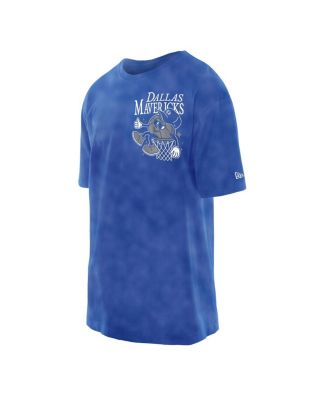Men's Blue Dallas Mavericks Old School Sport Enzyme Wash Oversized T-Shirt