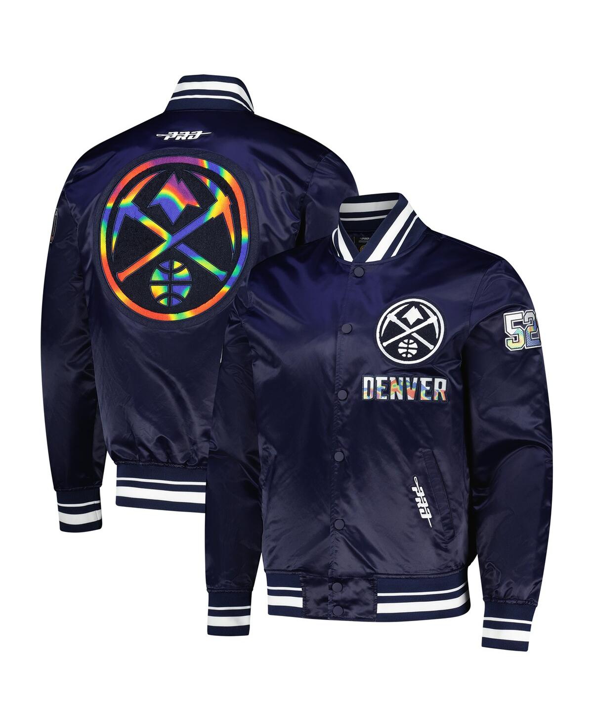 Men's Navy Denver Nuggets 2024/25 City Edition Chenille Satin Full-Snap Jacket - Navy