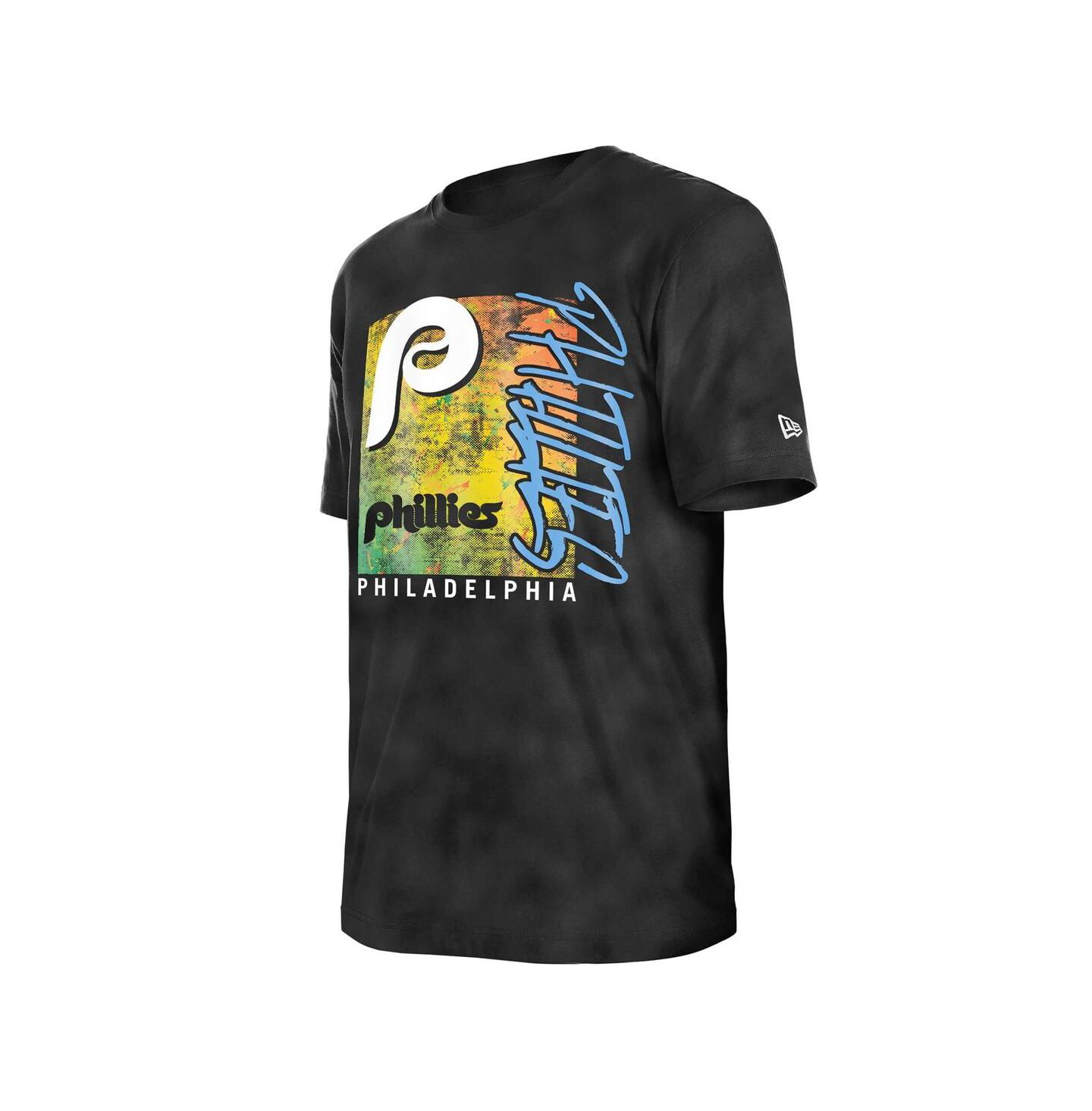 Женская футболка New Era Black Philadelphia Phillies Sport Classics Enzyme Wash Oversized — фото 3