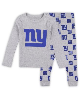 Outerstuff - Toddler Heather Gray New York Giants Long Sleeve T-Shirt and Pants Sleep Set