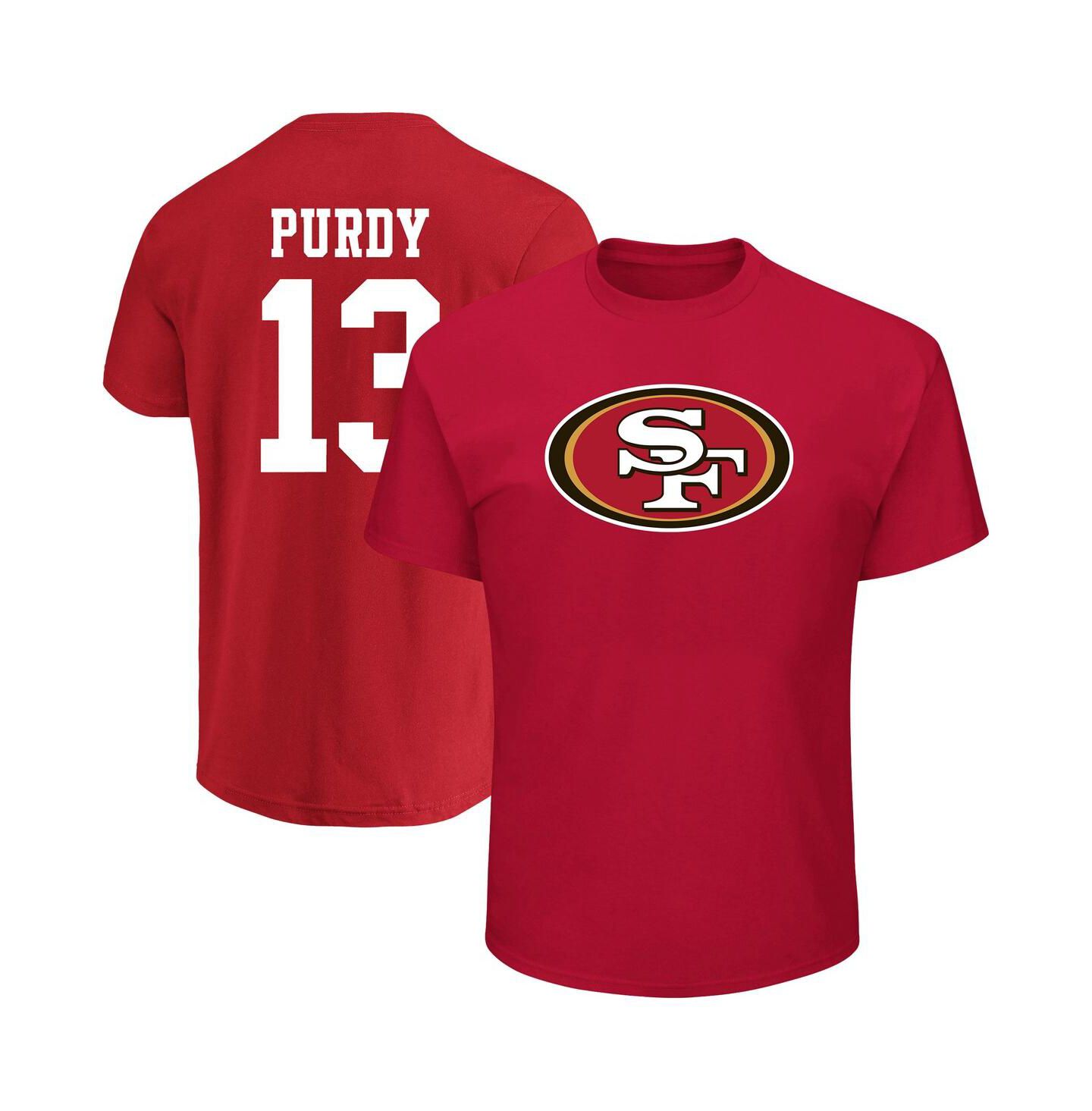 Мужская футболка Fanatics Brock Purdy Scarlet San Francisco 49ers Big & Tall Player Name & Number — фото 1