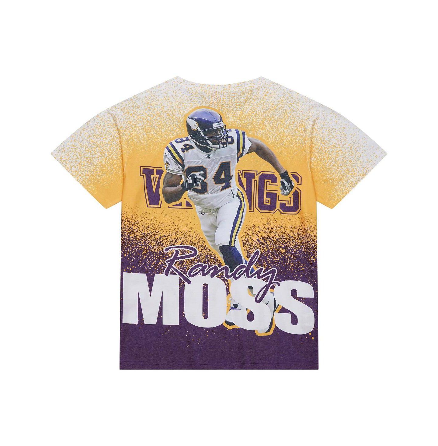 Мужская футболка Mitchell & Ness Randy Moss Gray Minnesota Vikings Burst Retired Player — фото 4
