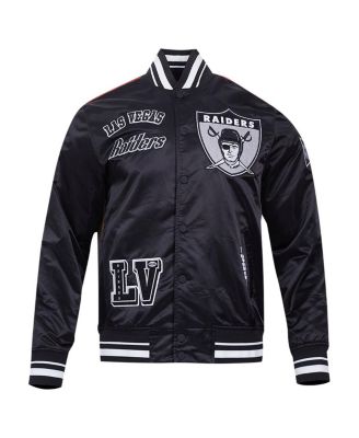 Men's Black Las Vegas Raiders Sublimated Satin Full-Snap Jacket