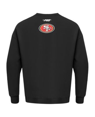 Men's Black San Francisco 49ers Turn It Up Drop Shoulder Pullover Sweatshirt
