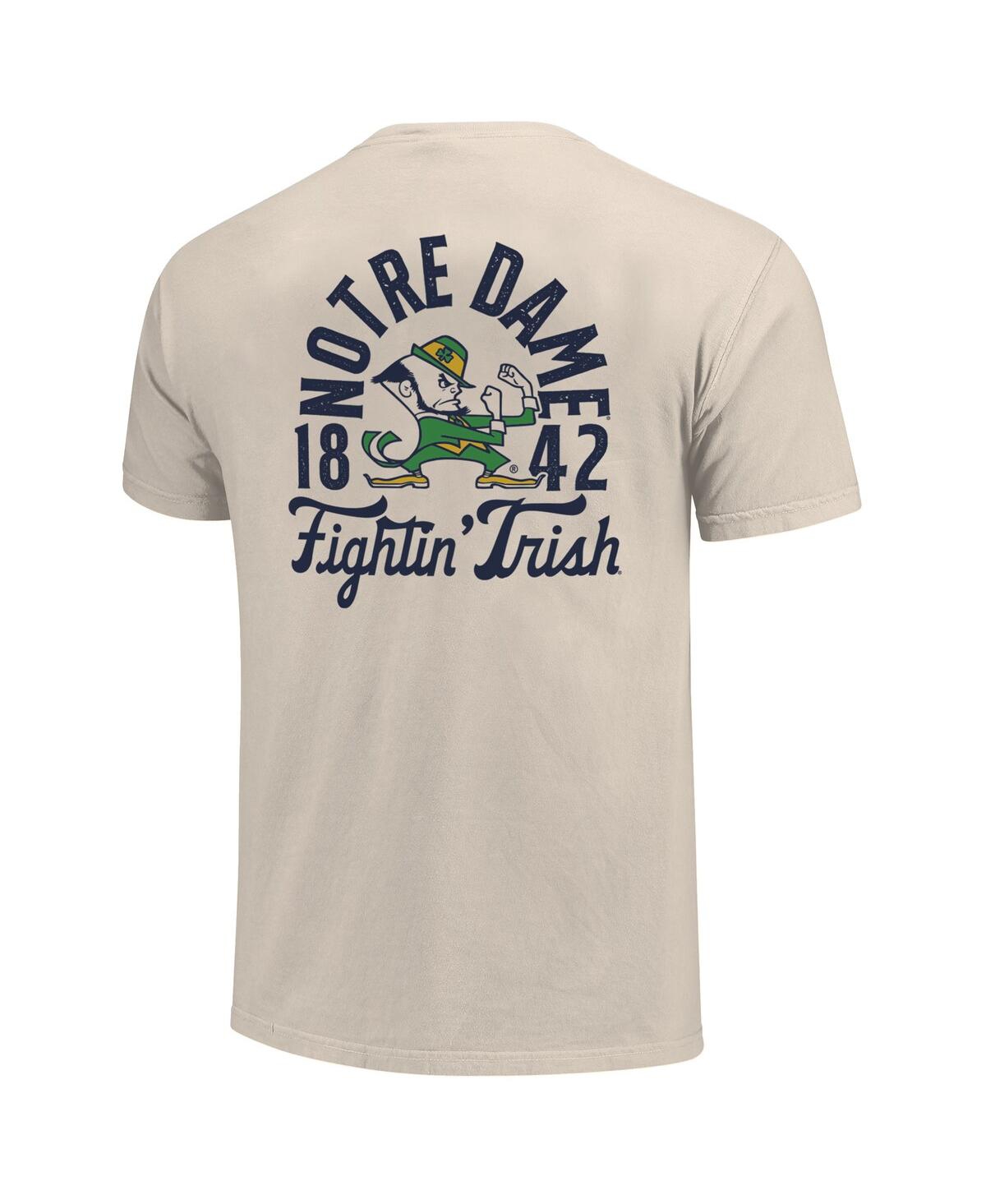 Image One Men's Cream Notre Dame Fighting Irish Big Tall Mascot Overlay Essential Pocket T-shirt In White