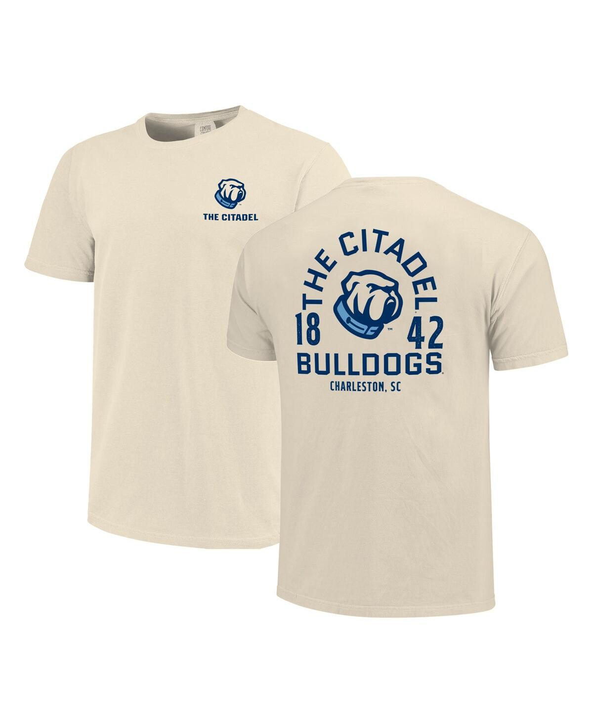Men's Cream Citadel Bulldogs Comfort Colors Mascot Overlay T-Shirt - Cream
