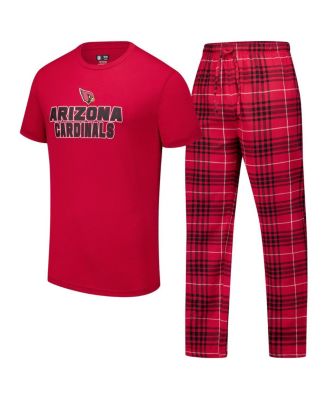 Concepts Sport - Men's 2-Piece Cardinal/Black Arizona Cardinals Vector Top and Flannel Pants Sleep Set