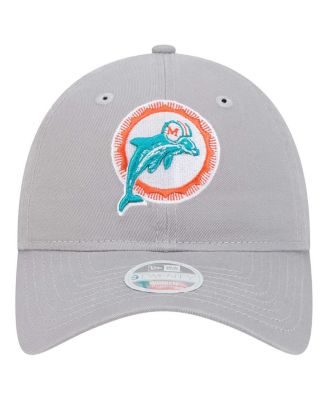 Women's Gray Miami Dolphins Throwback 9TWENTY Adjustable Hat