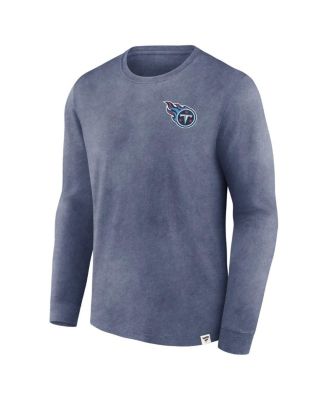 Men's Heather Navy Tennessee Titans Heritage Snow Wash Long Sleeve T-Shirt