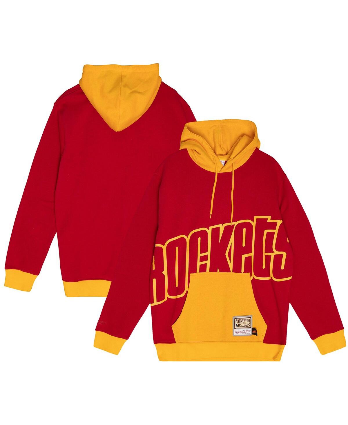 Men's Red Houston Rockets Hardwood Classics Big Face 5.0 Pullover Hoodie - Red