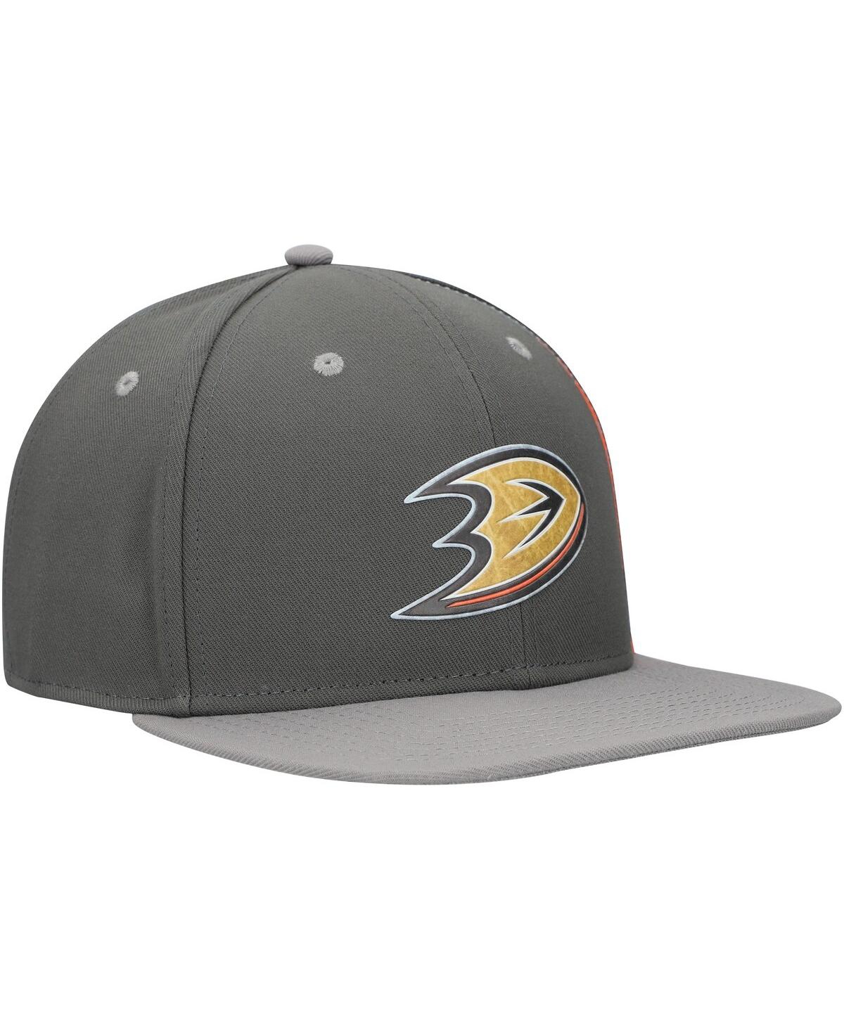 Fanatics Men's Charcoal Anaheim Ducks Authentic Pro Ice Snapback Hat In Gray