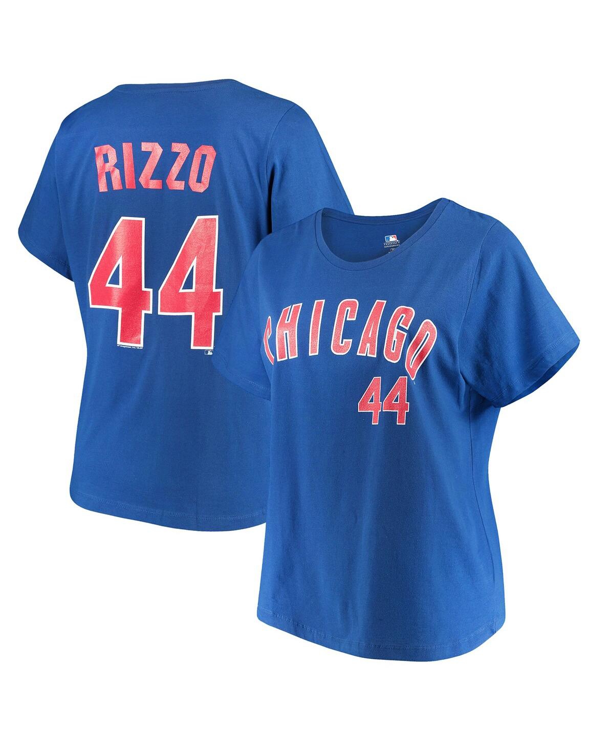 Majestic Women's Anthony Rizzo Royal Chicago Cubs Name Number T-shirt In Blue