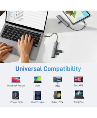 5-in-1 USB-C Hub with 4K HDMI, 100W Power Delivery, 3 USB Ports, and USB-C to HDMI Multiport Adapter for Laptops, PCs, Tablets, MacBook, iPad, iPhone 15/16 Pro/Pro Max