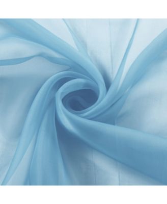 Extra Long 1 Piece Baby Blue Lightweight Rod Pocket Transparent Backdrop Sheer Window Curtain - 90 in. Long