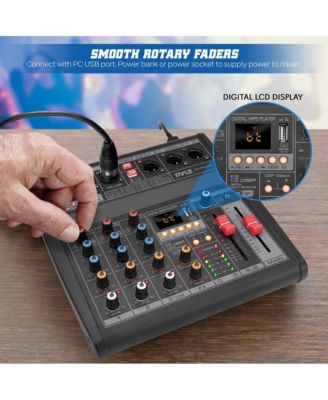3-Channel Audio Mixer With USB Interface, Built-in FX Processor, MP3 Player, XLR & 6.35 Jack Connectors