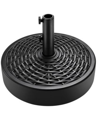 Fillable Plastic Patio Umbrella Base Stand, Pole Holder w/ Adjustment Knob