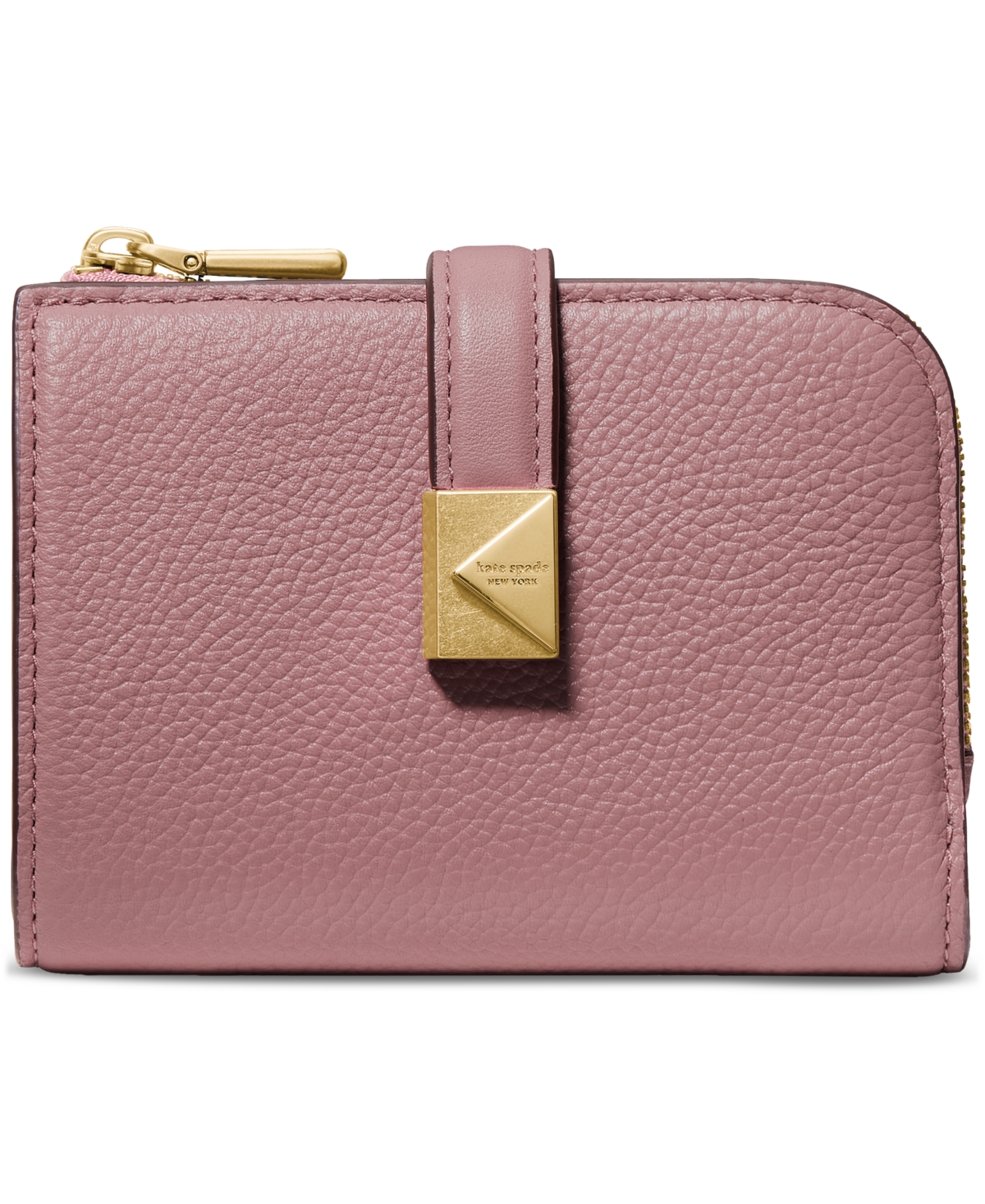 Kate Spade Deco Pebbled Leather Small Compact Wallet In Pink