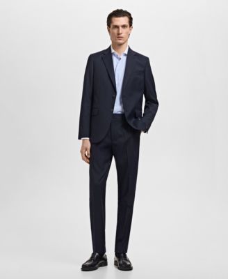 Men's Striped-Print Slim-Fit Dress Shirt