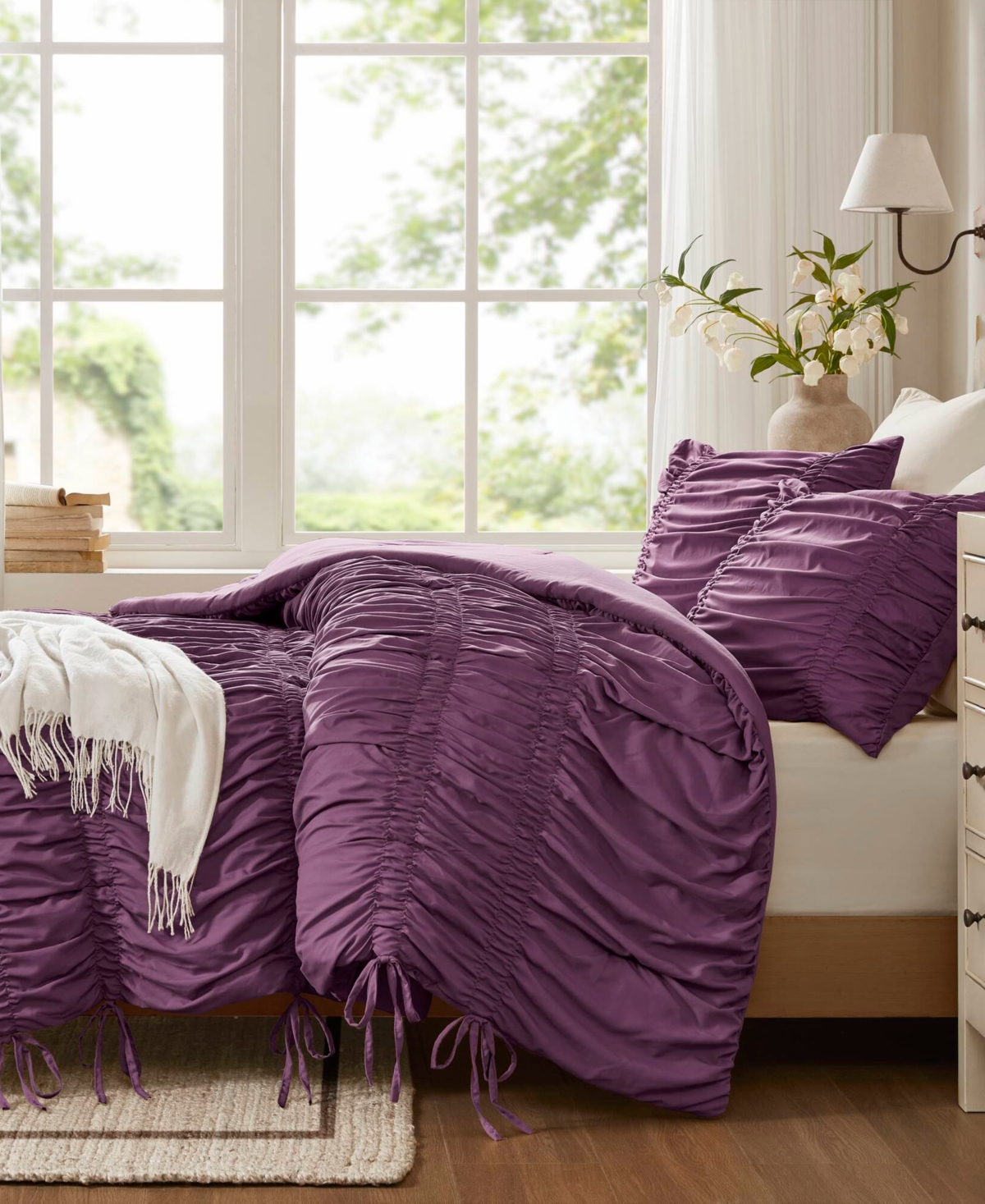 510 Design Mia Ruched 2-pc. Comforter Set, Twin/twin Xl In Purple