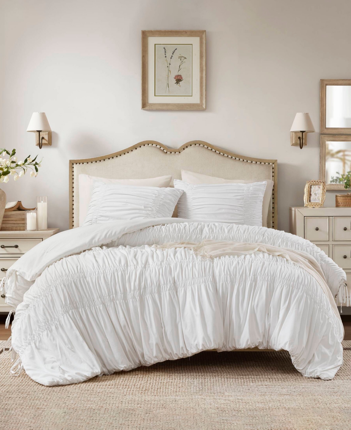 510 Design Mia Ruched 2-pc. Comforter Set, Twin/twin Xl In White
