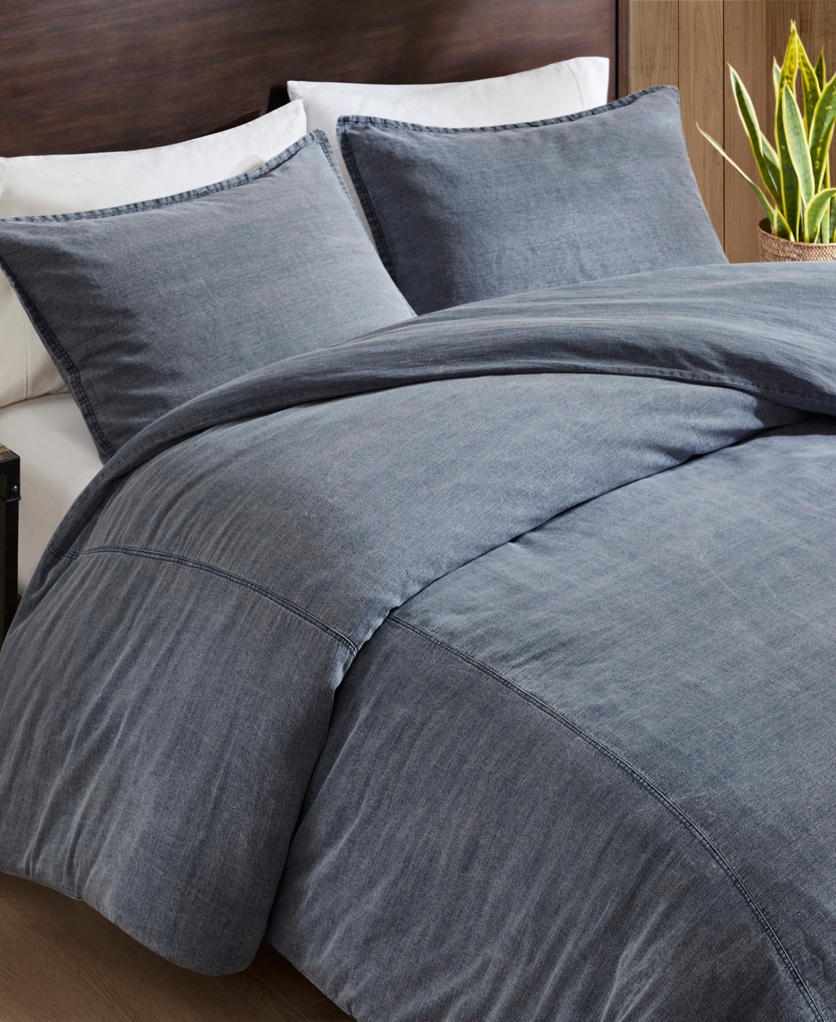 Woolrich Mckenzie Twill Washed 3-pc. Duvet Cover Set, Full/queen In Gray