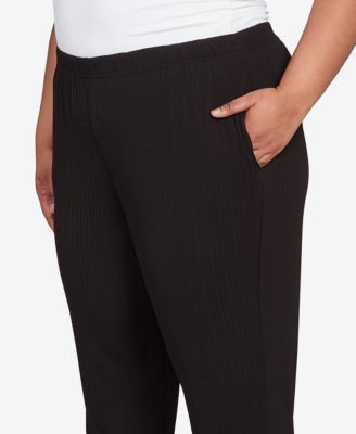 Plus Size As Usual Ribbed Knit Short Length Pants