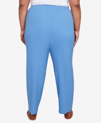 Plus Size As Usual Textured Pull On Elastic Medium Length Pants