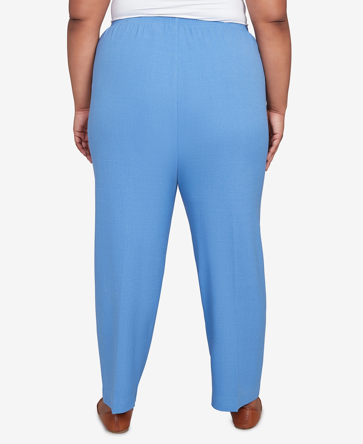 Alfred Dunner Plus Size As Usual Textured Pull On Elastic Medium Length Pants