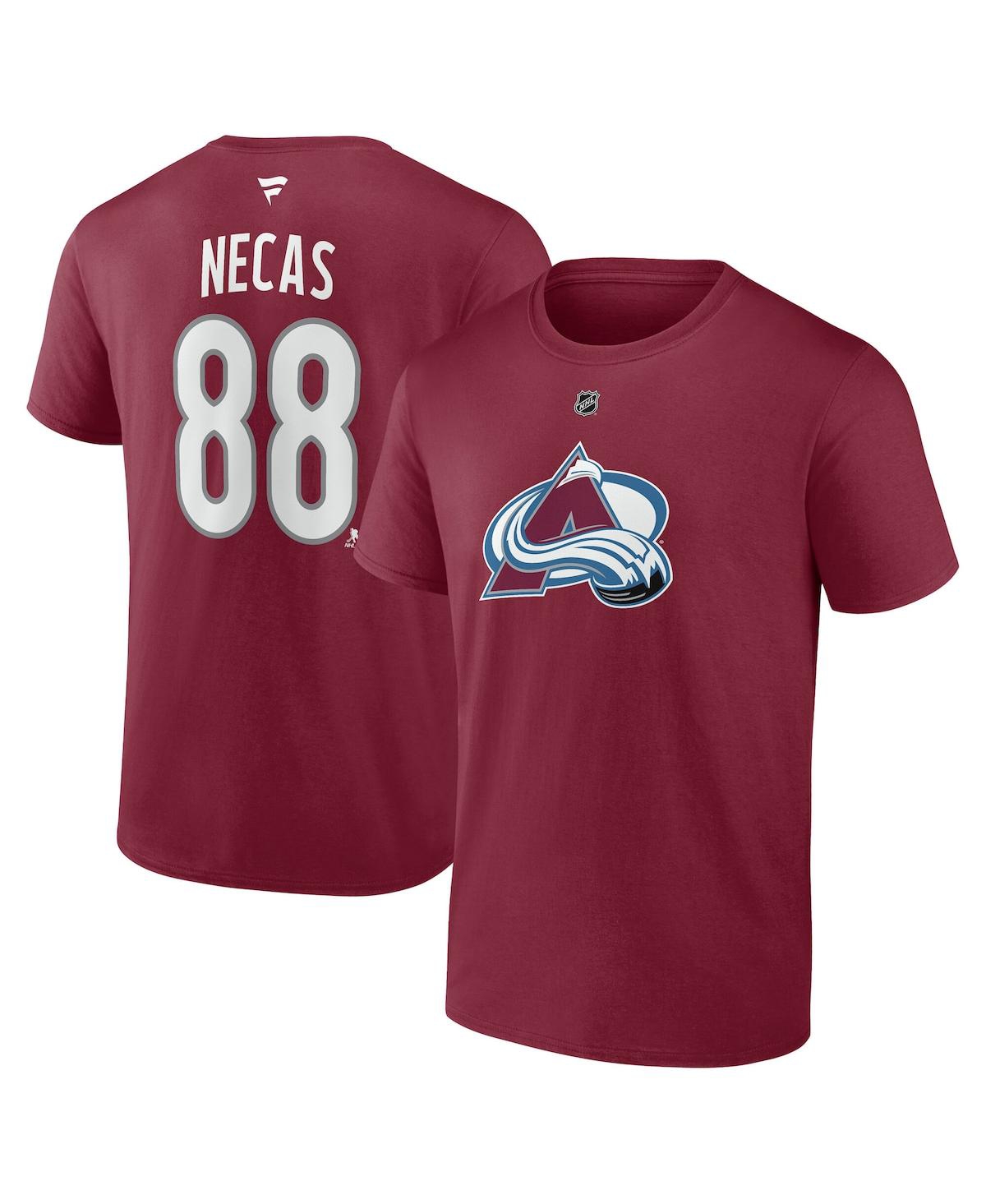 Men's Martin Necas Burgundy Colorado Avalanche Authentic Stack Name Number T-Shirt - Burgundy