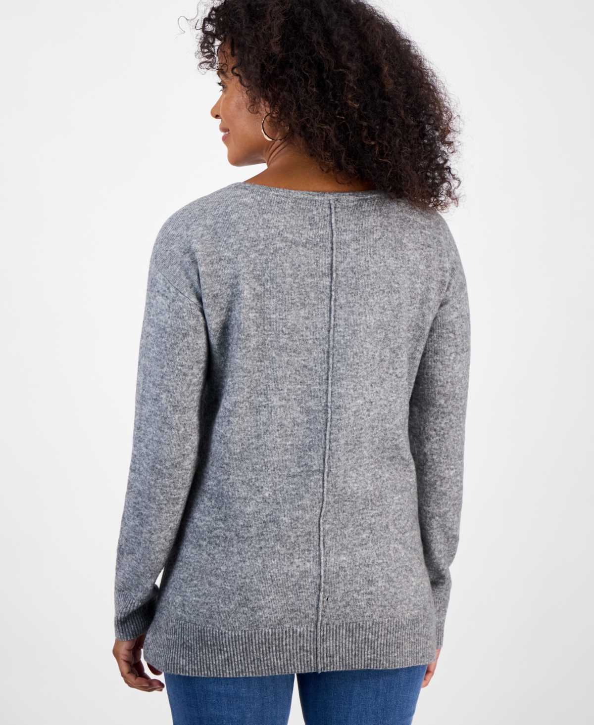 Style & Co Petite Seam-front Boat-neck Sweater, Macy's Exclusive In Blue