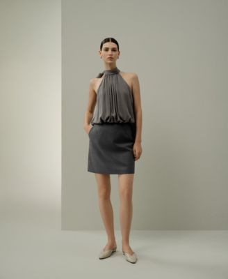 Women's Silk Georgette Tie-Neck Blouse