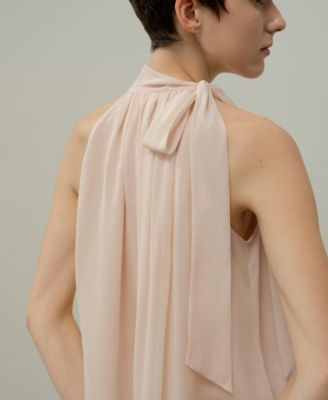 Women's Silk Georgette Tie-Neck Blouse