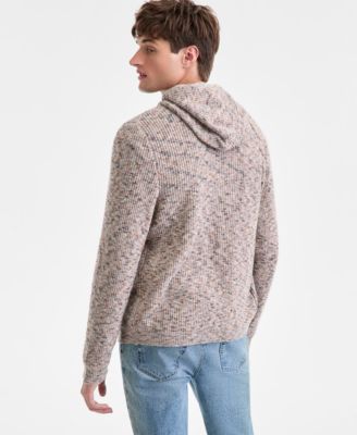 Men's Long-Sleeve Marled Hooded Zip Sweater, Macy's Exclusive 