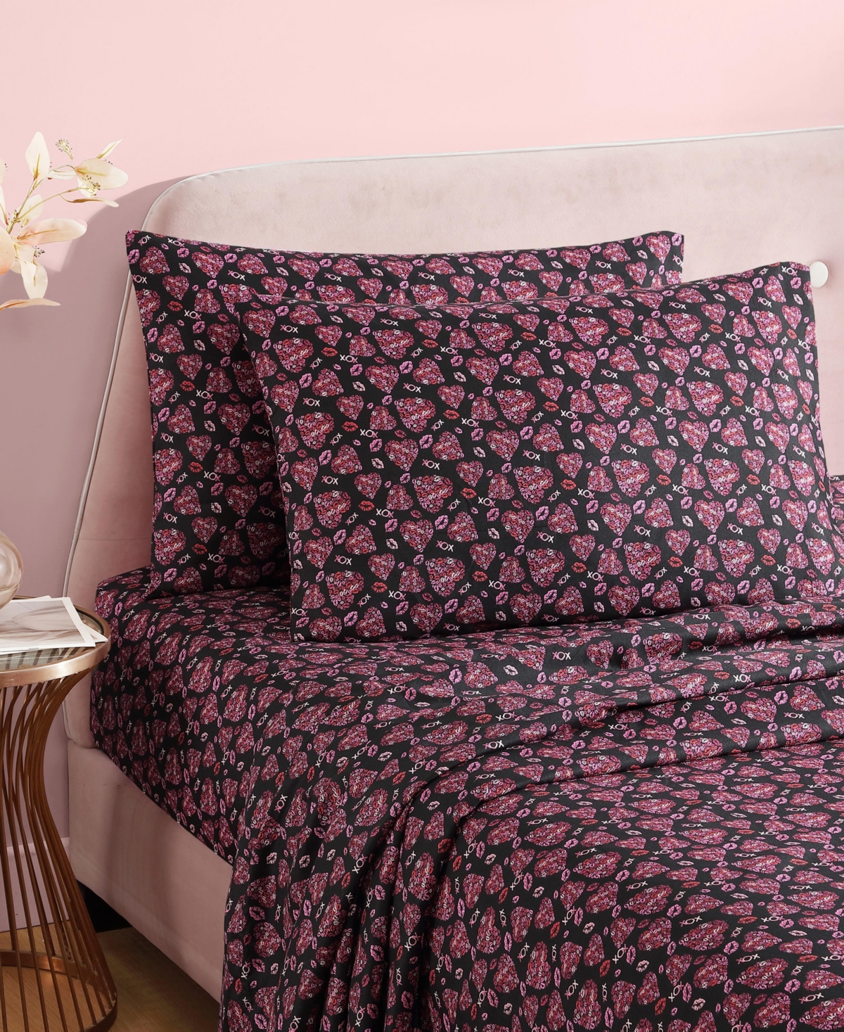 Betsey Johnson Silky Microfiber Printed 4-pc. Sheet Set, Full
