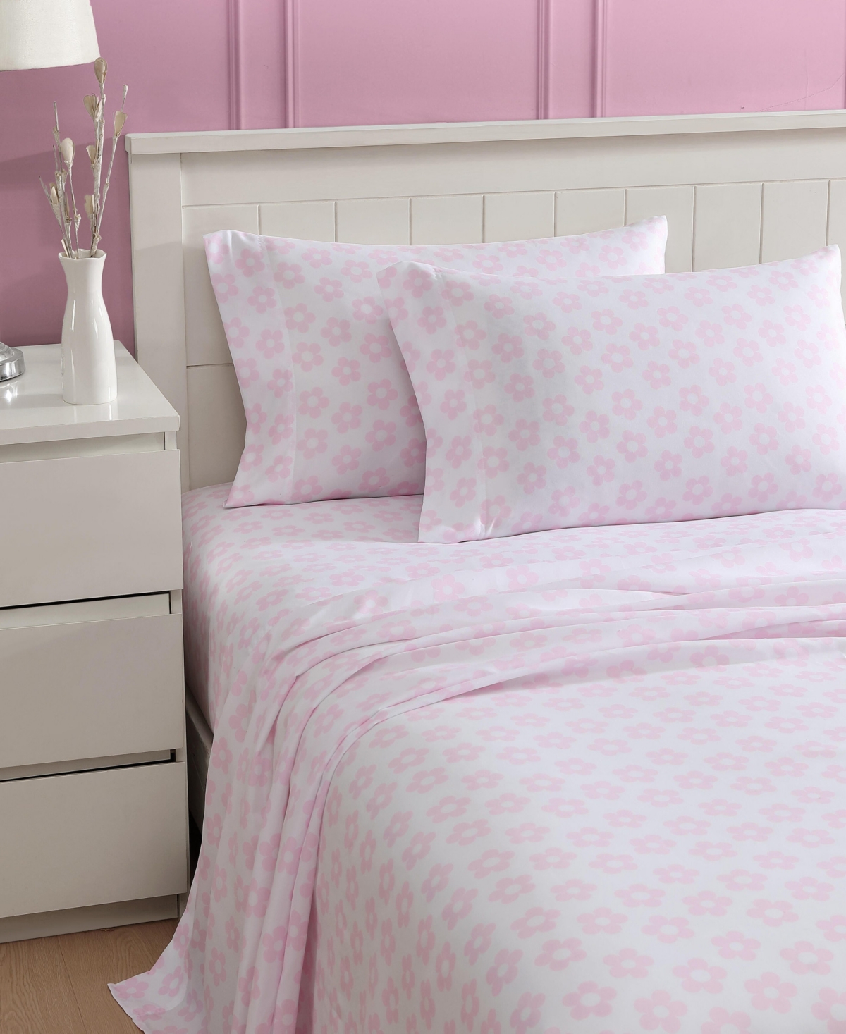 Betsey Johnson Silky Microfiber Printed 4-pc. Sheet Set, King