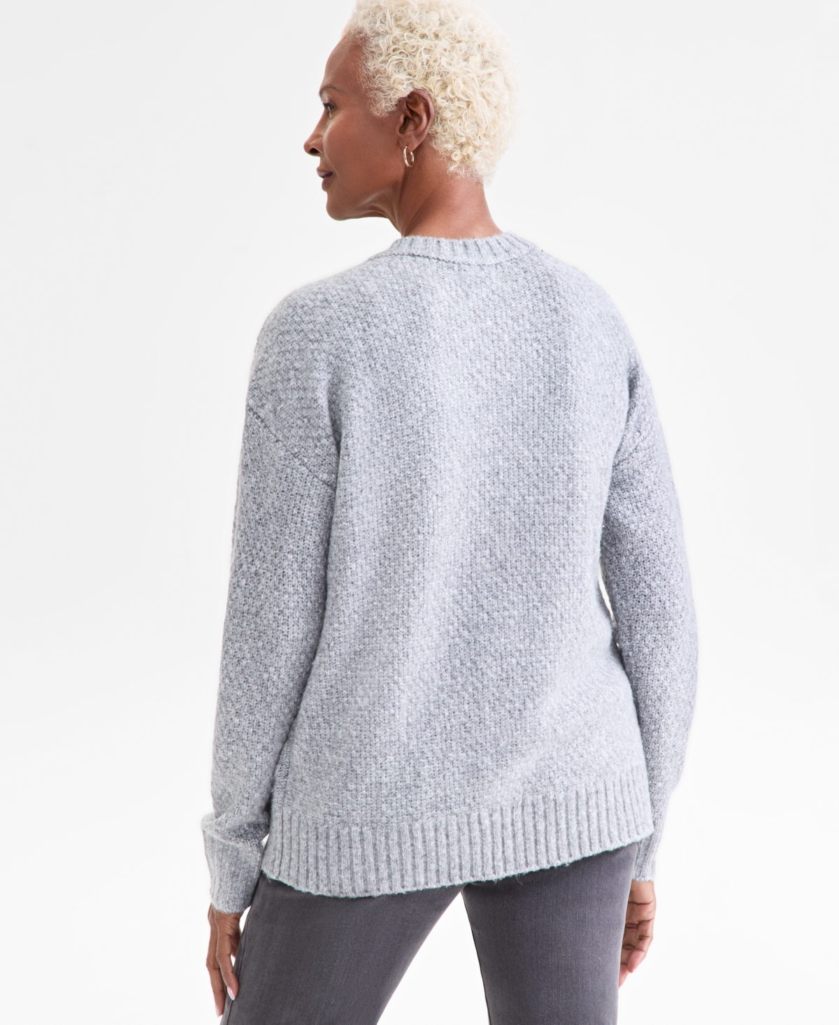 Style & Co Women's Chunky Cable-knit Cardigan, Macy's Exclusive In Gray